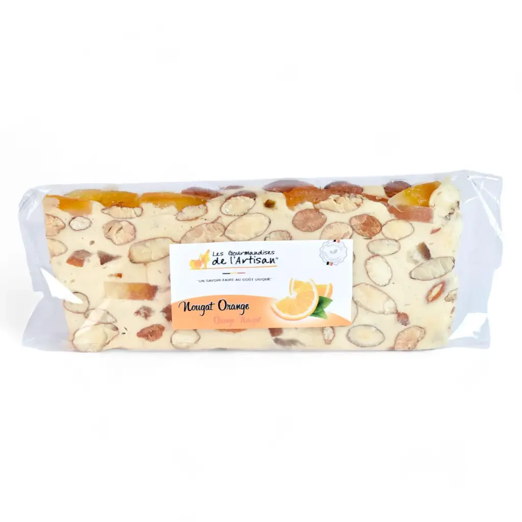 [BNO2] Nougat Barre Boite 2kg Tranche (16 x 125 g) (Orange)